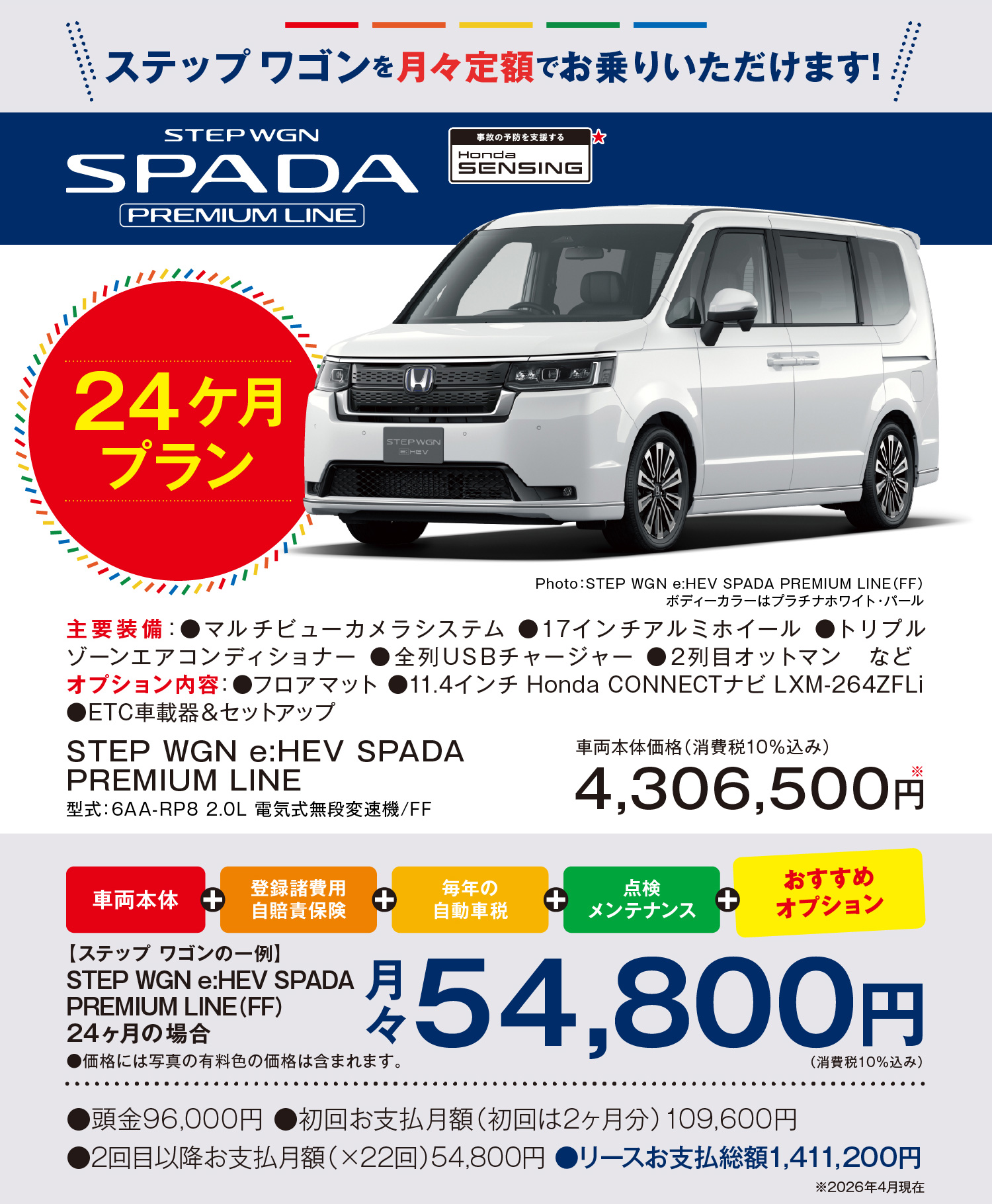 お得意様限定 定額プラン | Honda Cars 千葉中