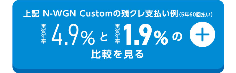 上記 N-WGN Customの残クレ支払い例（5年60回払い）